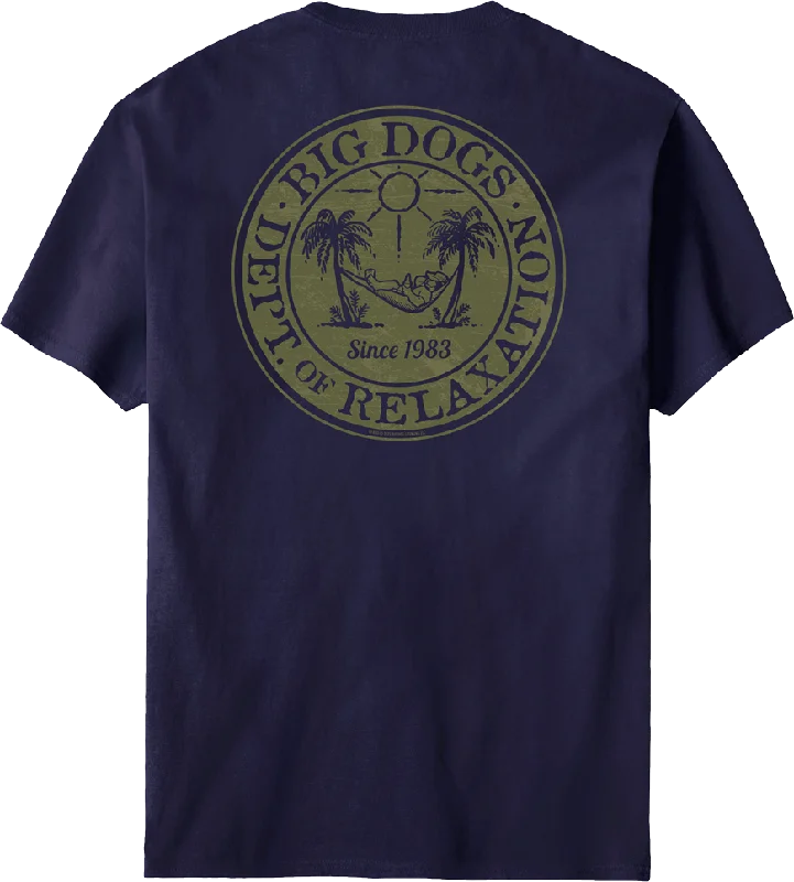 Free And Comfortable Relaxation Badge Olive T-shirt