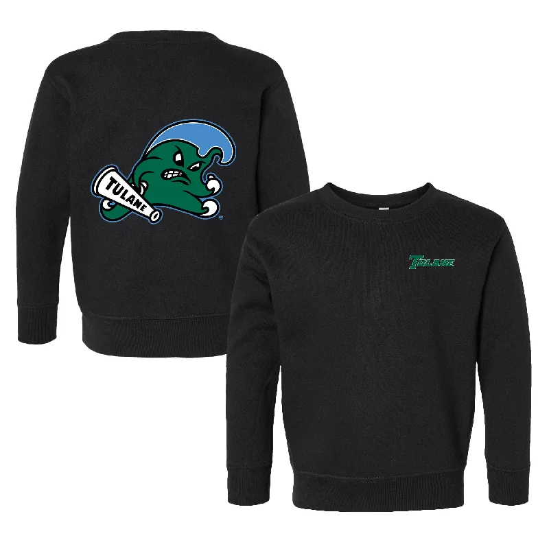 Warm Chic Tulane Green Wave Logo Toddler Crewneck Sweatshirt