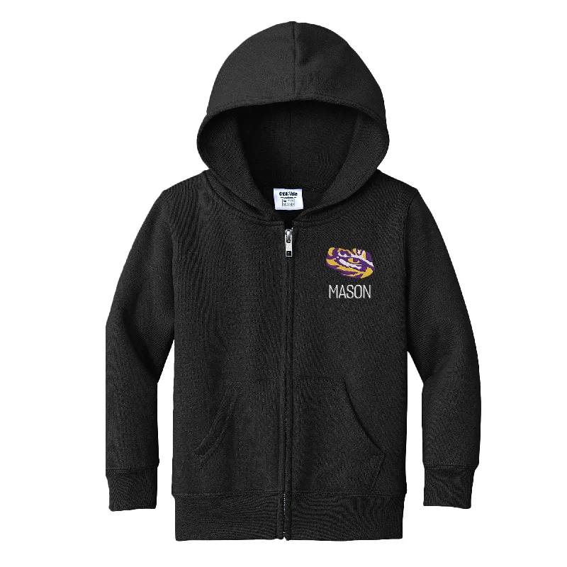 Cozy Lounge Wear Personalized LSU Tigers Eye Toddler Full-Zip Sweatshirt