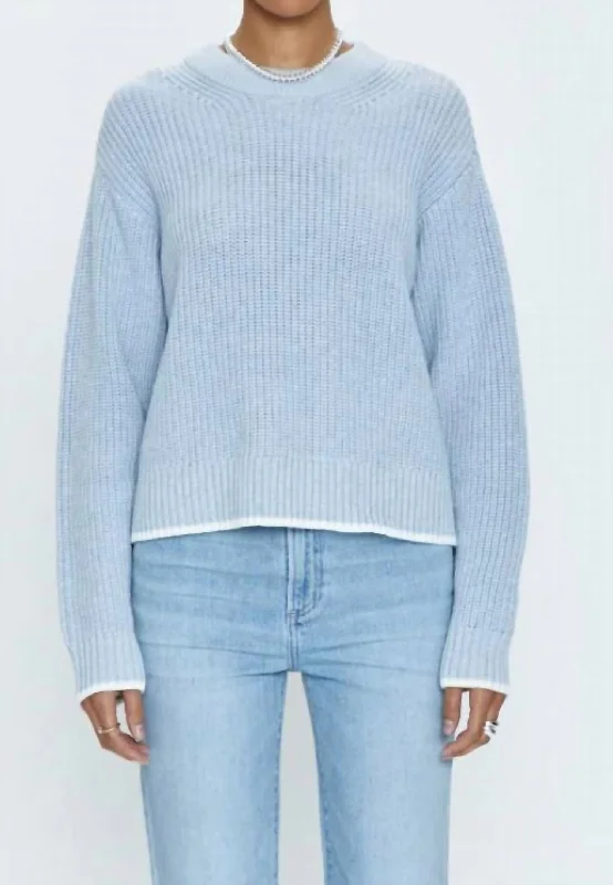 Effortless Comfort Ren Sweater In Light Blue