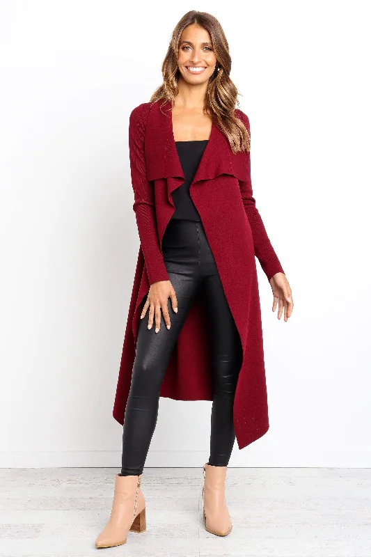 High Street Fashion Audrina Cardigan - Berry