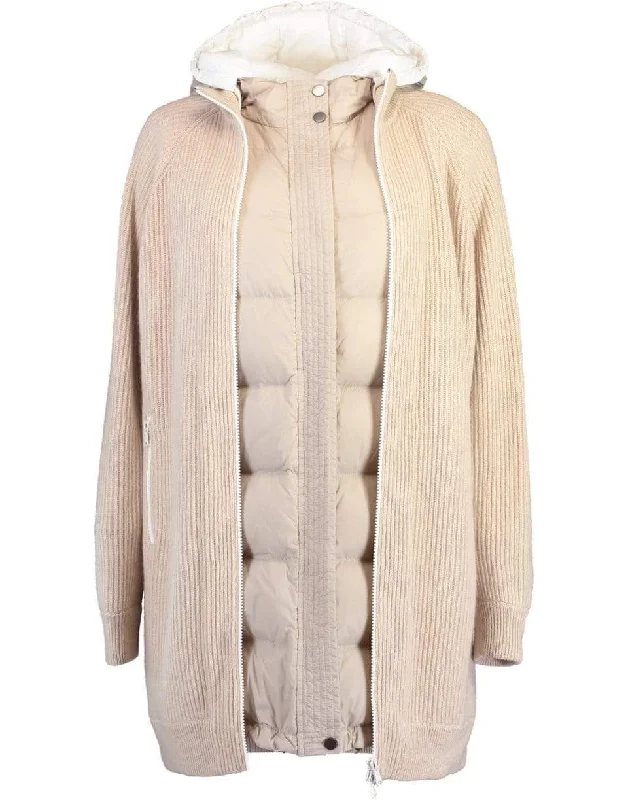 Simple Comfort English Ribbed Zip Puffer Jacket