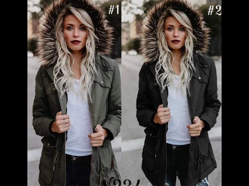 Body Design Lightweight Hooded Zippered Jacket - Olive or Black. Clearance!