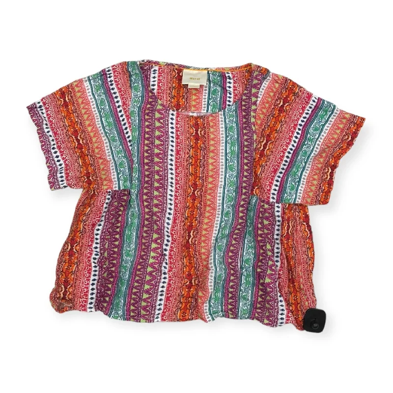 Warm Chic Outfits Top Short Sleeve By Maeve In Multi-colored, Size: Xs