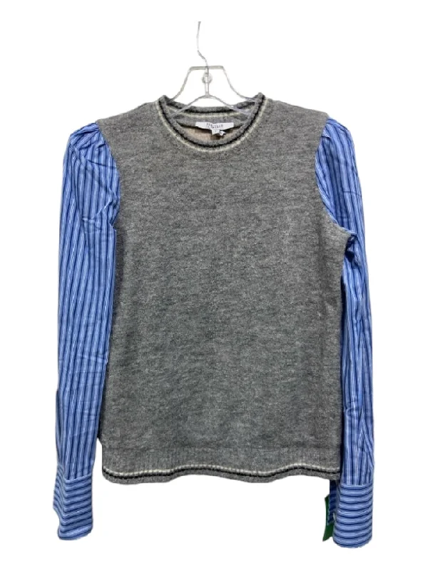 High Street Fashion Derek Lam 10 Crosby Size Small Blue, White, Gray Polyamide Blend Long Sleeve Top