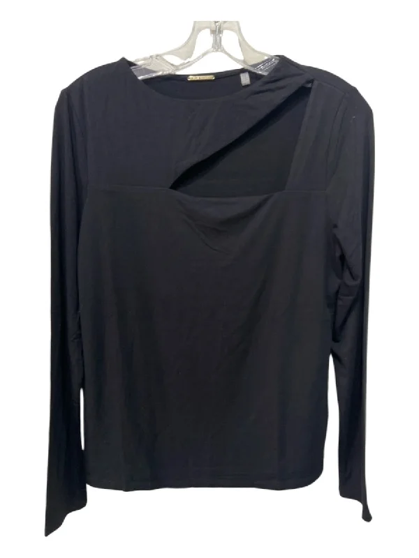 Personal Design Elie Tahari Size M Black Viscose Blend Long Sleeve Cutout Top