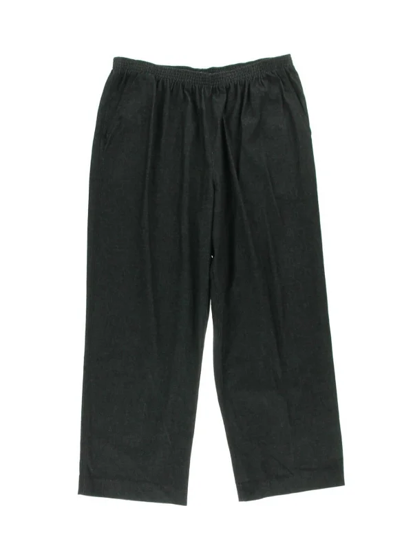 Relaxed Chic Plus Womens Flat Front Pull On Casual Pants