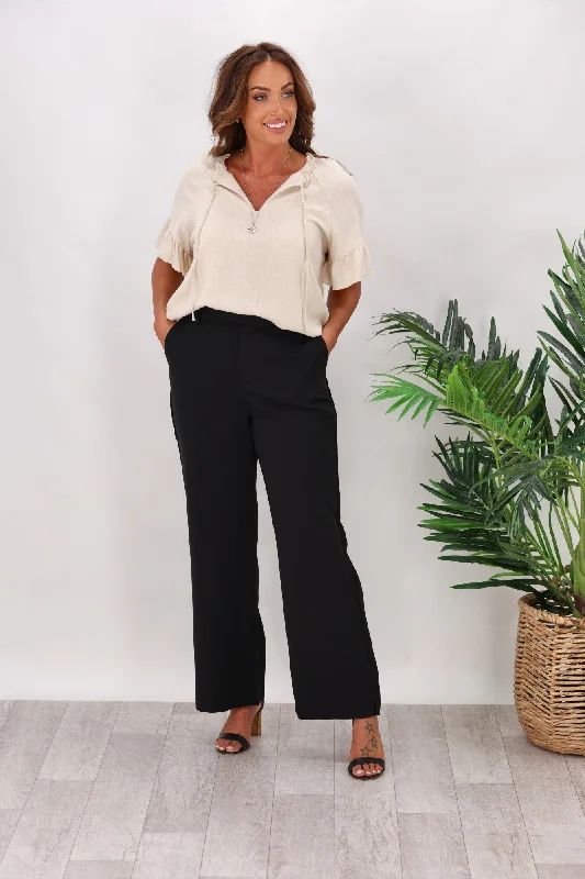 Comfortable Outfits Shine On Label Alivia Tailored Pants Black
