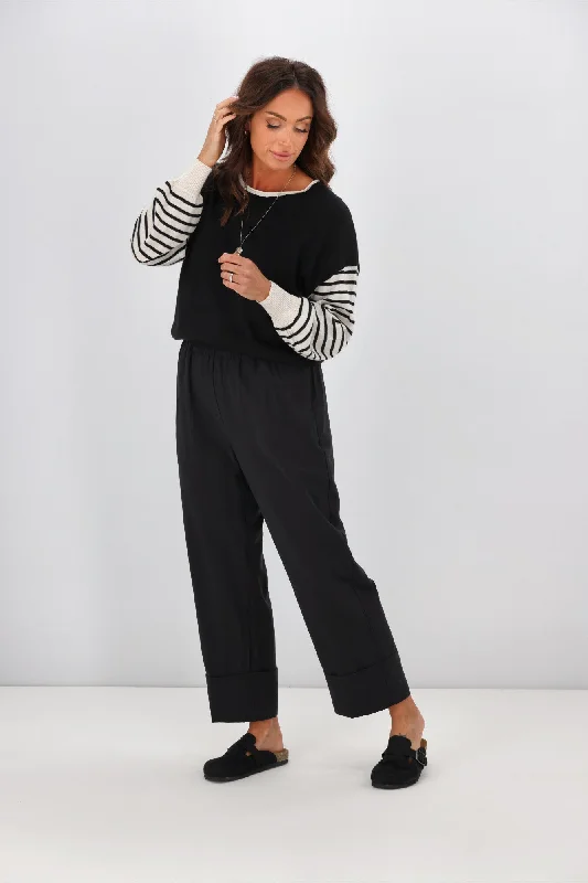 Easy Chic Tirelli Deep Cuff Pant Black