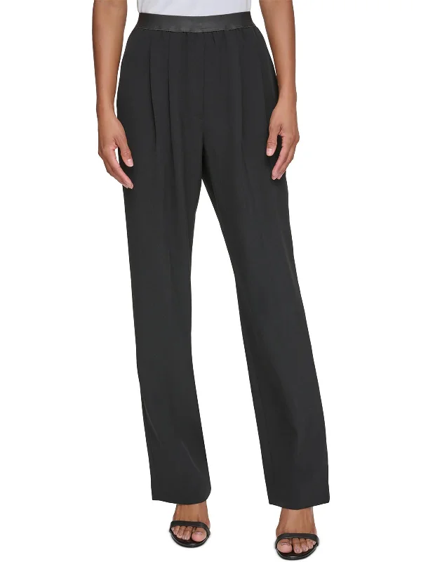 Windbreaker fashion Womens Office Business Wide Leg Pants